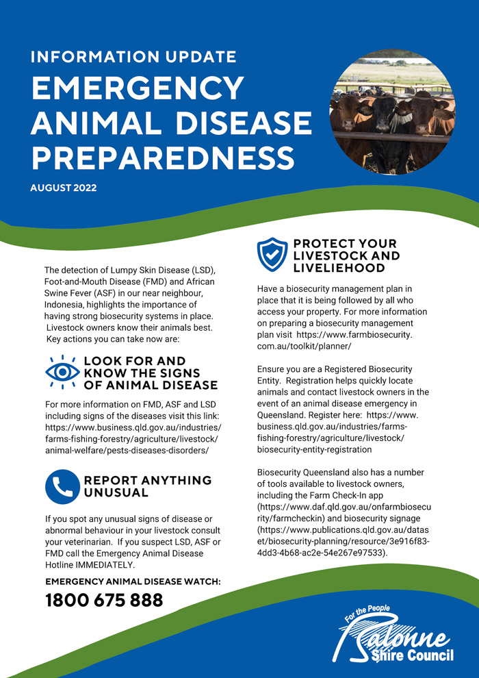 Flyer information update livestock emergency animal disease preparedness aug 2022 image